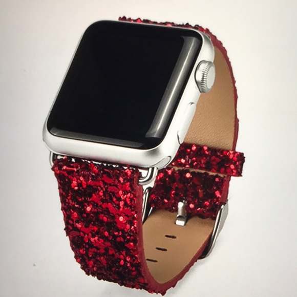 Accessories - Red Glitter Bling Watchband Apple 42mm NWOT